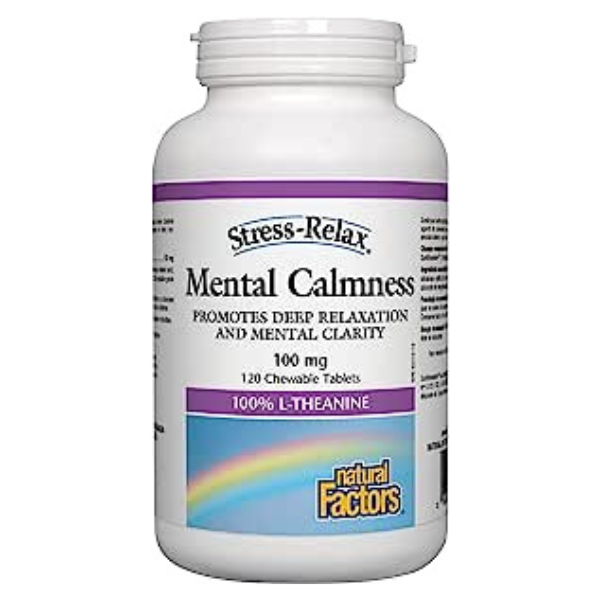 Calme mental 100mg (masticable) 120 comp Natural Factors – Suzie Turcotte